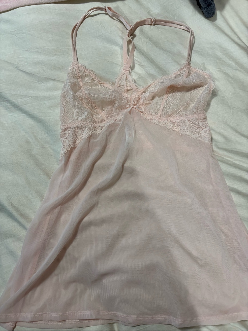 Gilligan & O'Malley Sheer Lace Chemise - Pale Pink